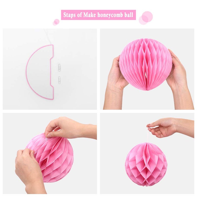 Binpeng Paper Honeycomb for Decorations Rainbow Honeycomb Tissue Balls for Party Decoration Set of 6 Paper Honeycomb Tissue Balls for Party Decoratio (Rainbow Honeycomb 6pcs 8 Inch) - Image 3